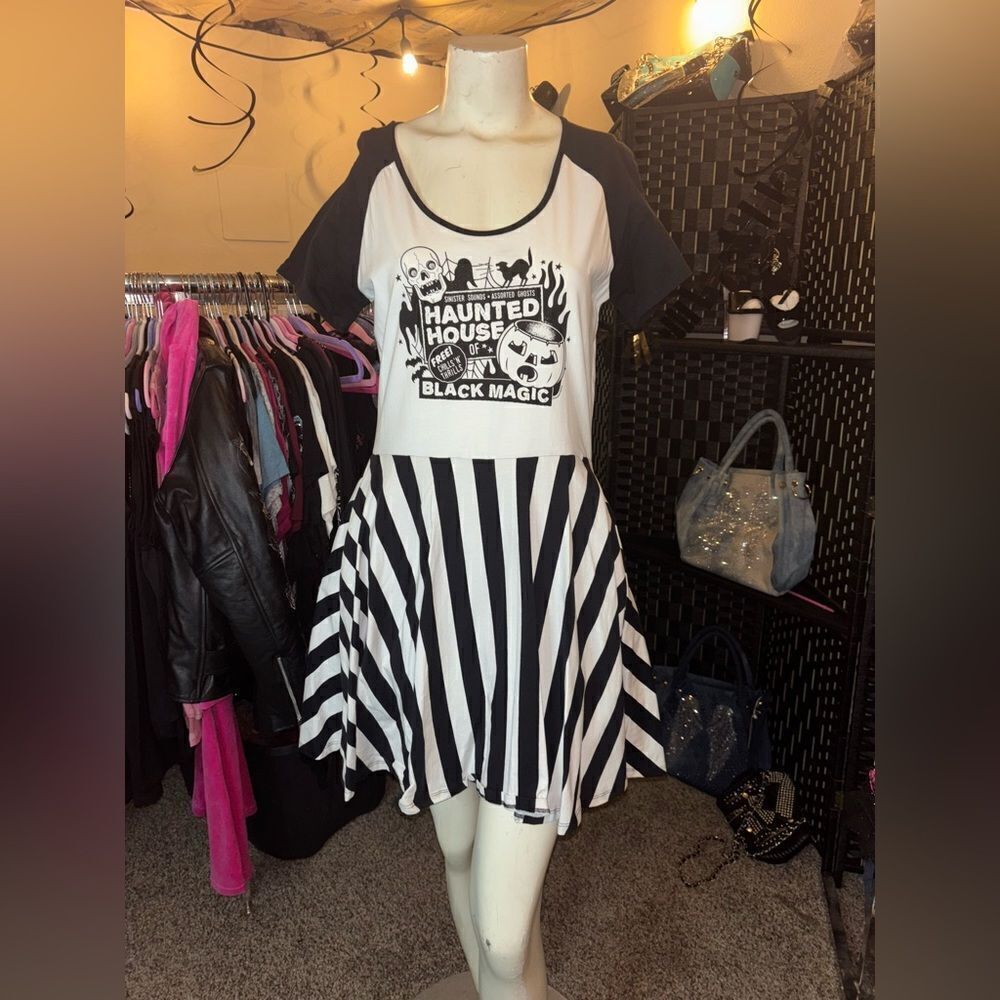 Sourpuss Haunted Raglan Skater Dress